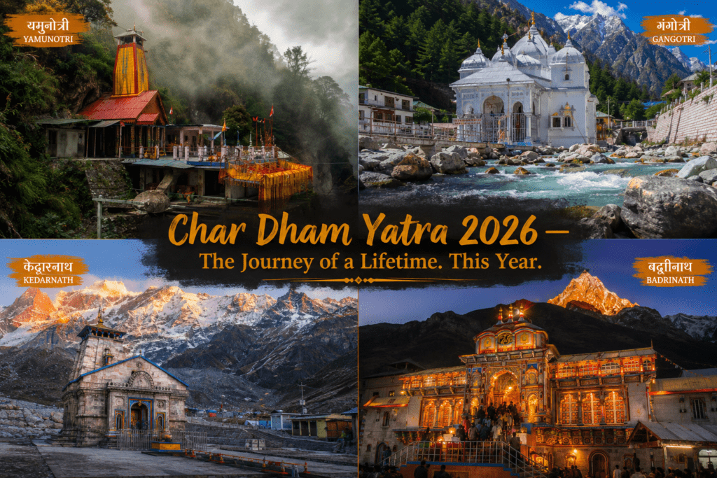 Char Dham Yatra 2026 - Gangotri, Yamnotri, Kedarnath, Badrinath temples