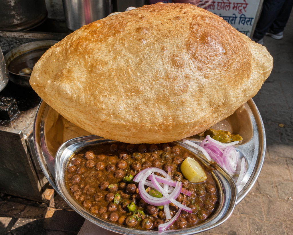 Chole Bhature in old delhi - India Food guide 2026 - all the cities popular street food, fine dinning meals, food tours,drinks & desserts.