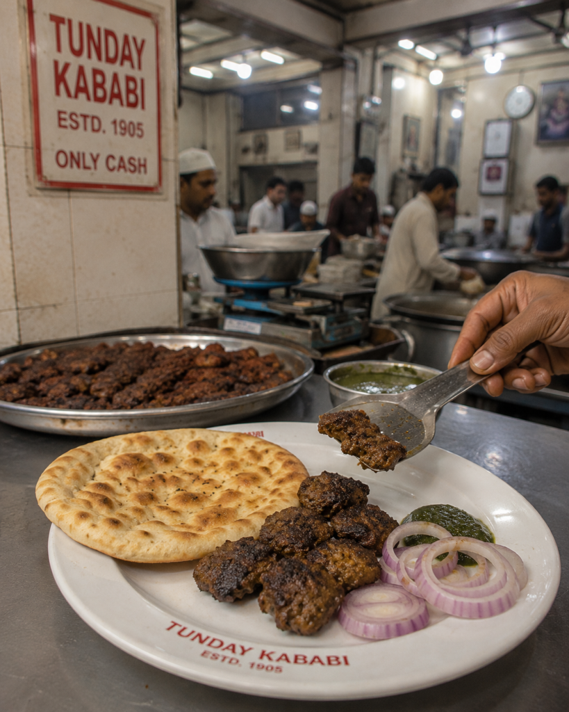Tunday Kebab at tundey kebabi in lucknow - India Food guide 2026 - all the cities popular street food, fine dinning meals, food tours,drinks & desserts