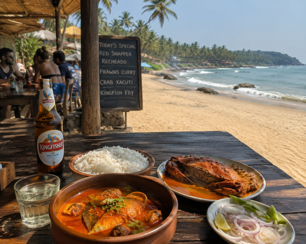Goan beach shack dining- India Food guide 2026 - all the cities popular street food, fine dinning meals, food tours,drinks & desserts