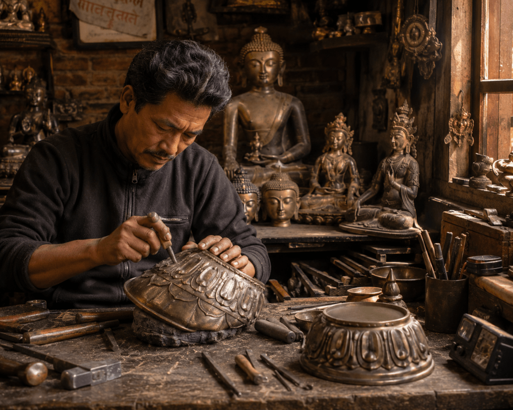 A Patan artisan's workshop - Complete Nepal Travel Guide 2026