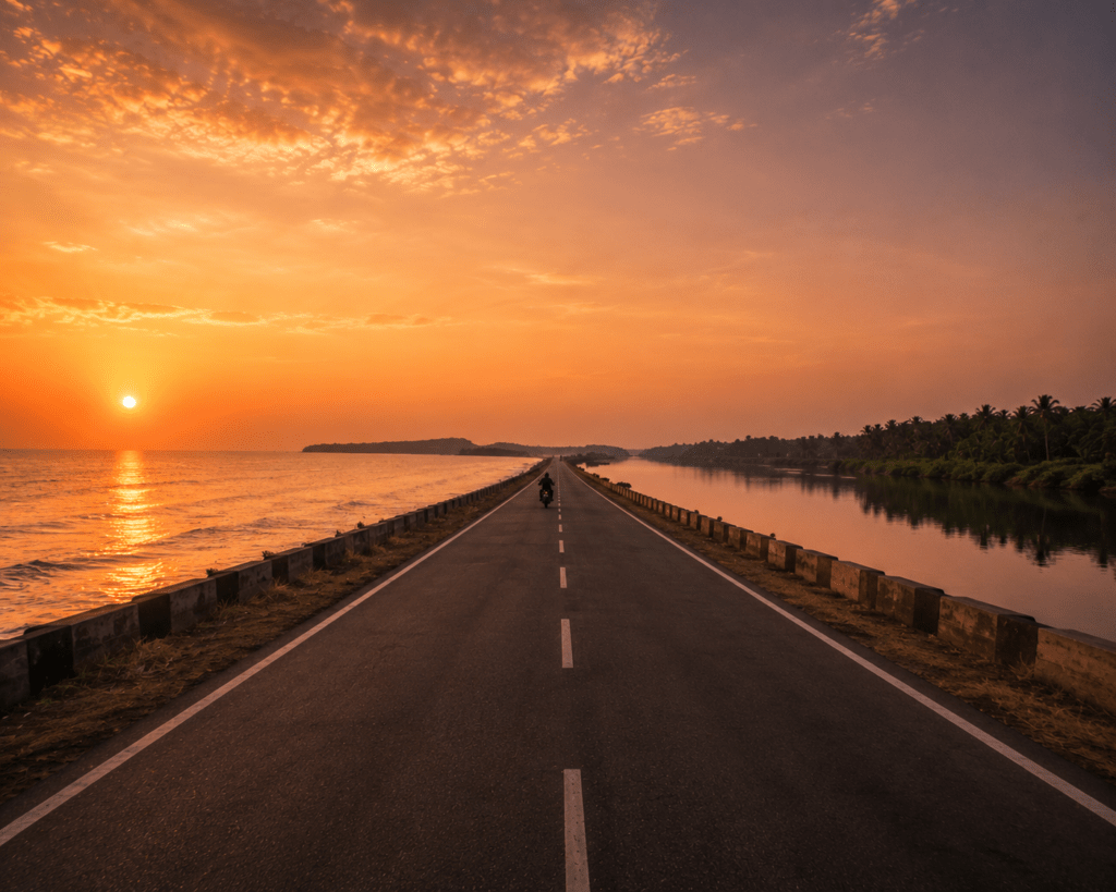 kundapur karnataka highway sunset- Indias Greatest Roads to ride travel guide 2026