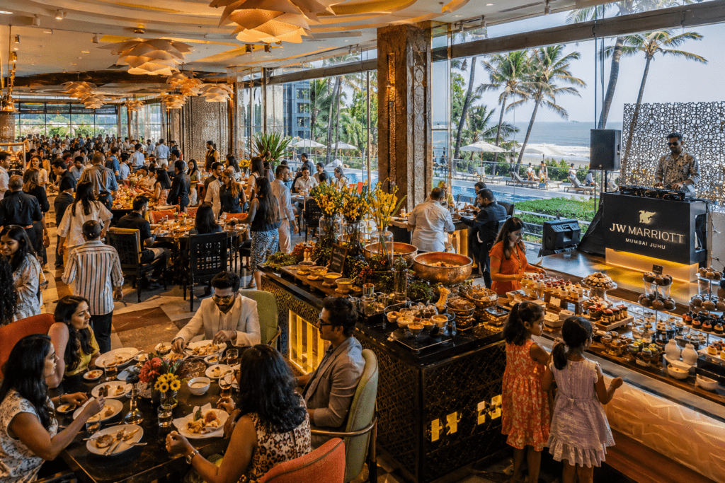 JW Marriott Juhu Sunday Brunch — the Lotus Café restaurant- Best Hotels in Mumbai 2026