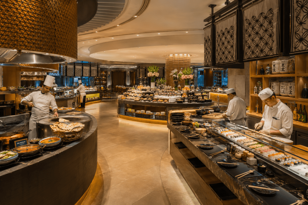 Fifty Five East at Grand Hyatt — the Lotus Café restaurant- Best Hotels in Mumbai 2026