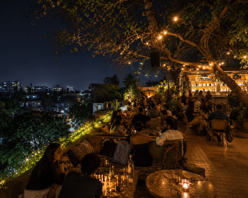 Bonobo Bandra terrace at night - Best Fine Dining, Pubs & Nightlife in Mumbai 2026