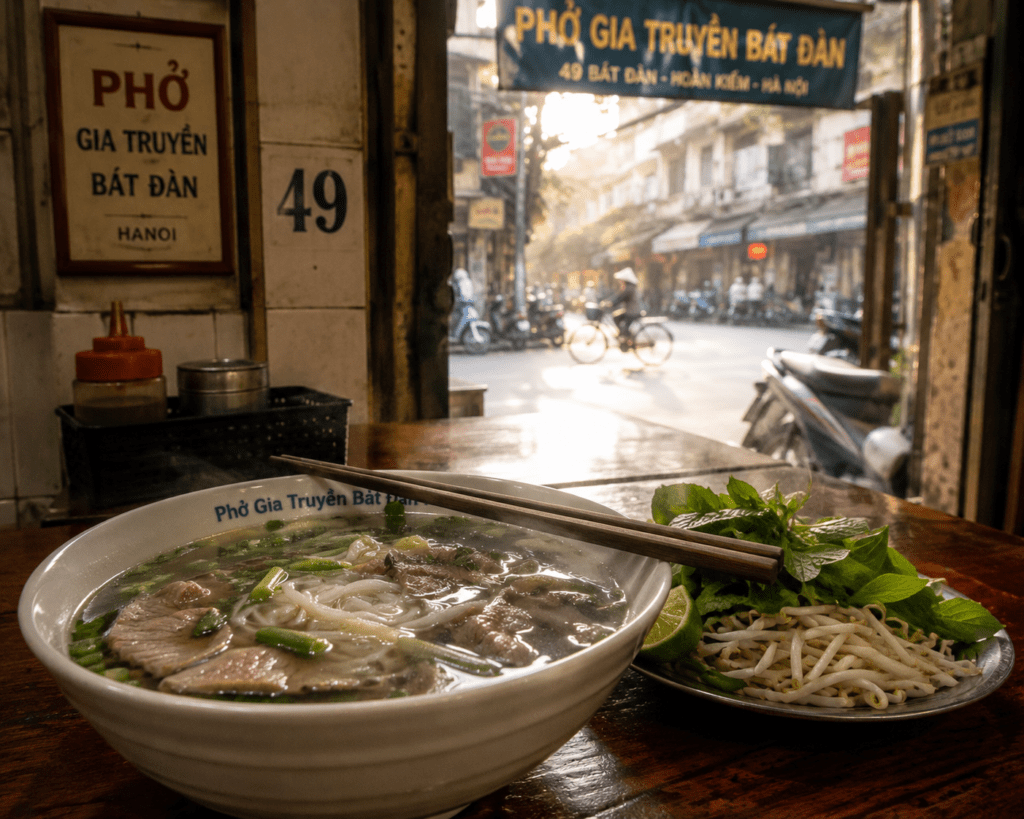 50 Food Dishes to Try A bowl of Pho Bo at Pho Gia Truyen Bat Dan, Hanoi - Before You Die: A Complete World Food Bucket List 