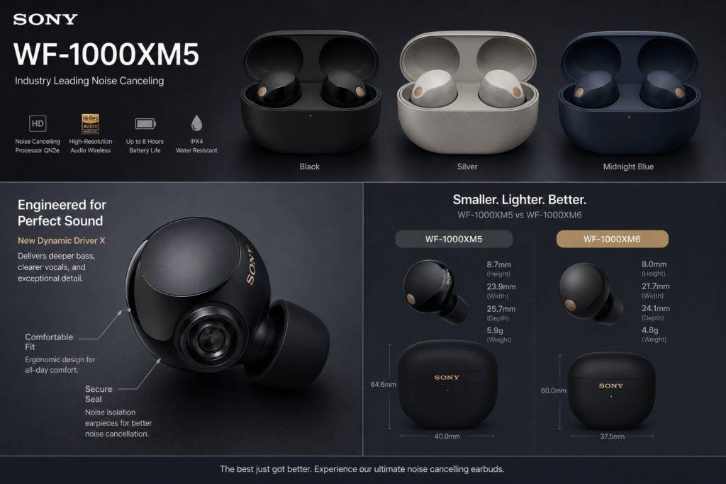 Sony WF-1000XM5 Earbuds - Top 10 Best Earbuds & Earphones 2026