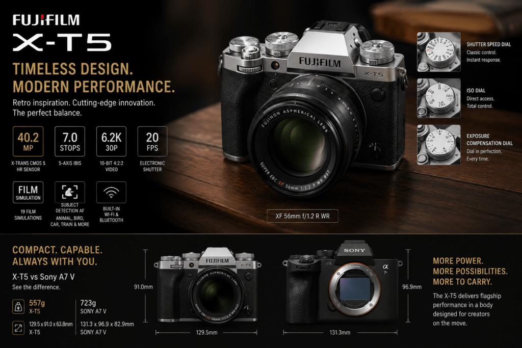 FUJIFILM X-T5 - Best Mirrorless Professional Cameras 2026: The Complete Buyer's Guide for Photographers & Videographers