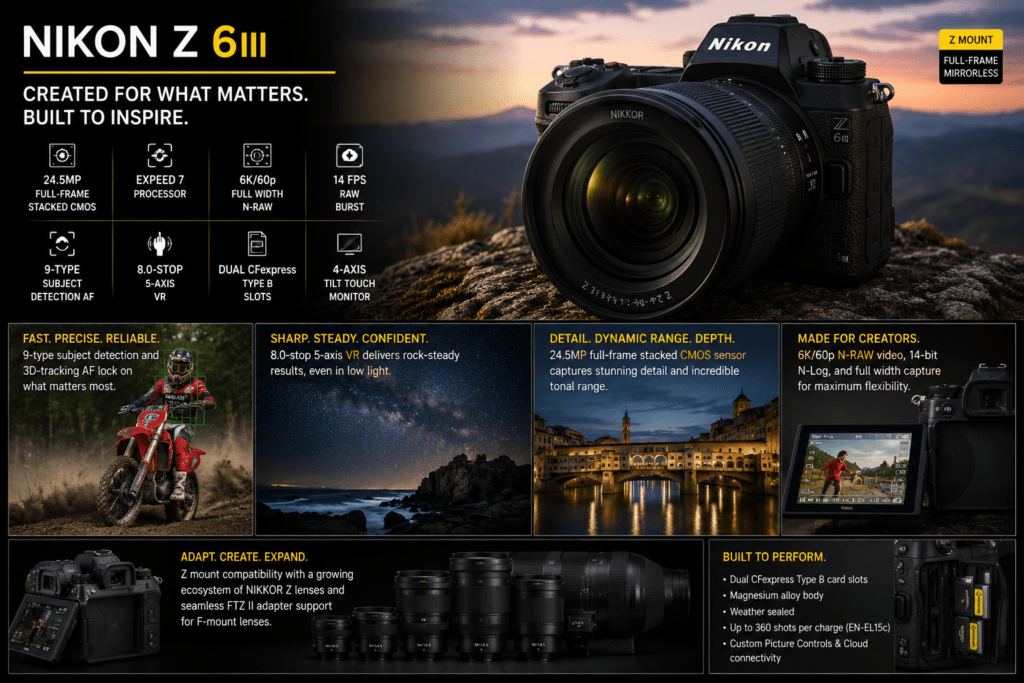 NIKON Z6 III - Best Mirrorless Professional Cameras 2026: The Complete Buyer's Guide for Photographers & Videographers