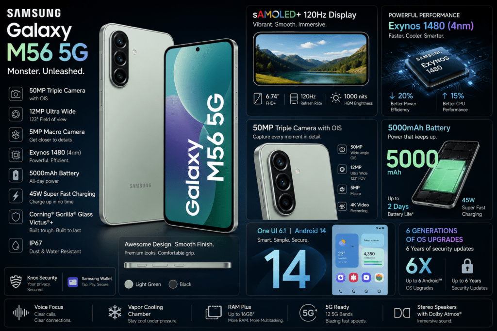 SAMSUNG GALAXY M56 5G - Best Smartphones Under ₹30,000 in India 2026