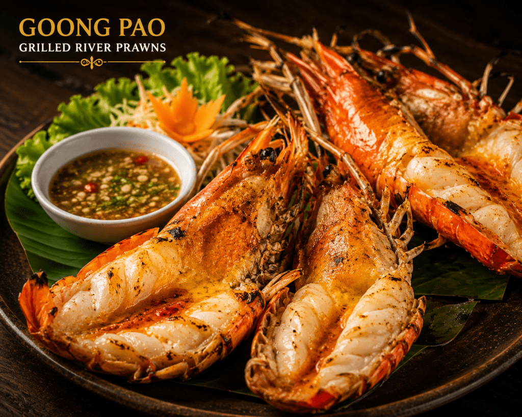 Goong Pao (Grilled River Prawns)