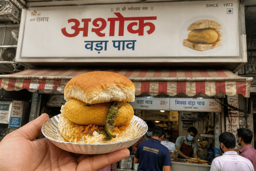 Vada Pav at Ashok vada pav - India Food guide 2026 - all the cities popular street food, fine dinning meals, food tours,drinks & desserts.