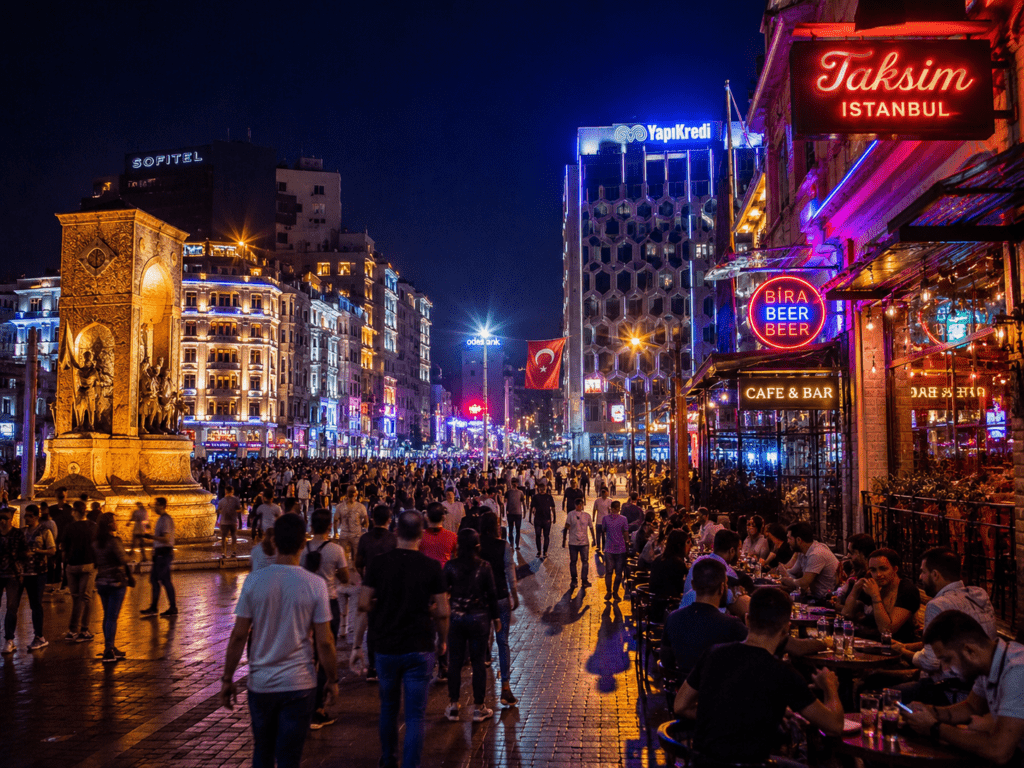 Taksim market nightlife